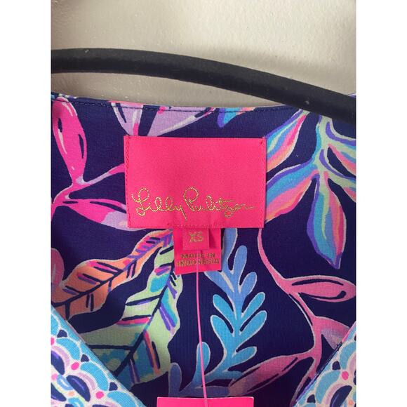 NWT LILLY PULITZER DRESS MAXI LONG MANUELA OYSTER BAY BLUE PURPLE LONG NAUTICAL - Picture 6 of 13